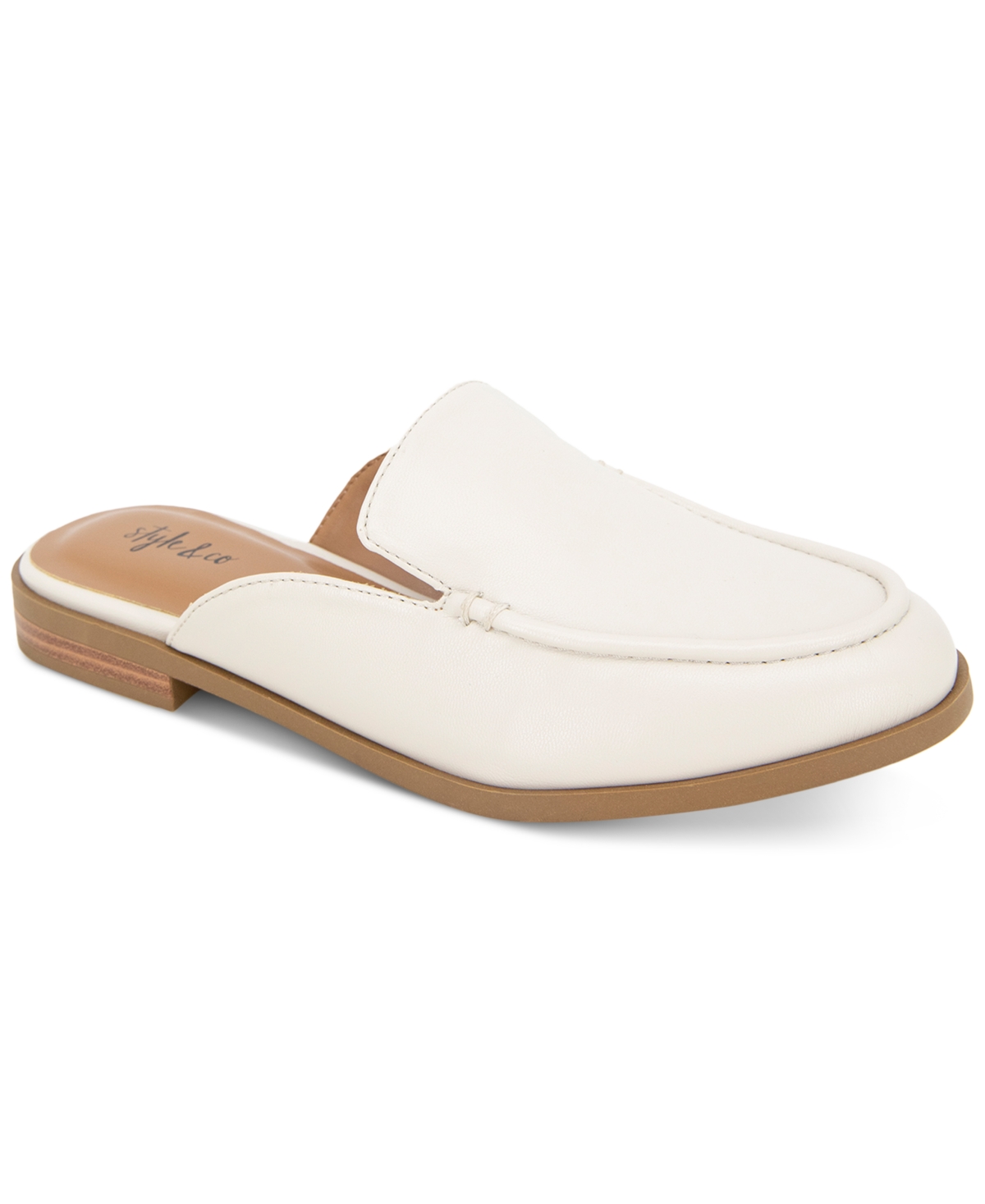 Style & Co Women's Giigii Slip-on Mule Loafer Flats, Created For Macy's In Ivory