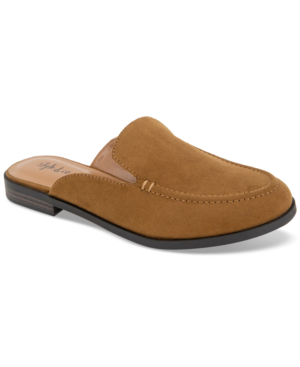 Style & Co Women's Giigii Slip-on Mule Loafer Flats, Created For Macy's In Cognac