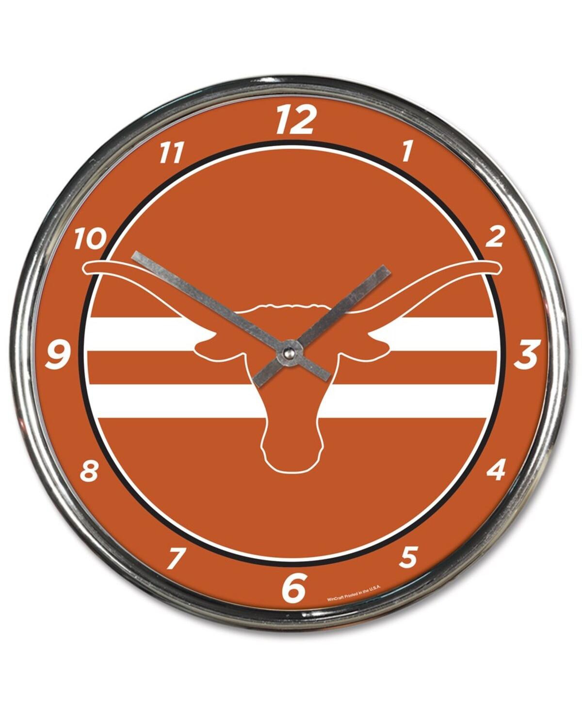Wincraft Texas Longhorns Chrome Wall Clock In Orange