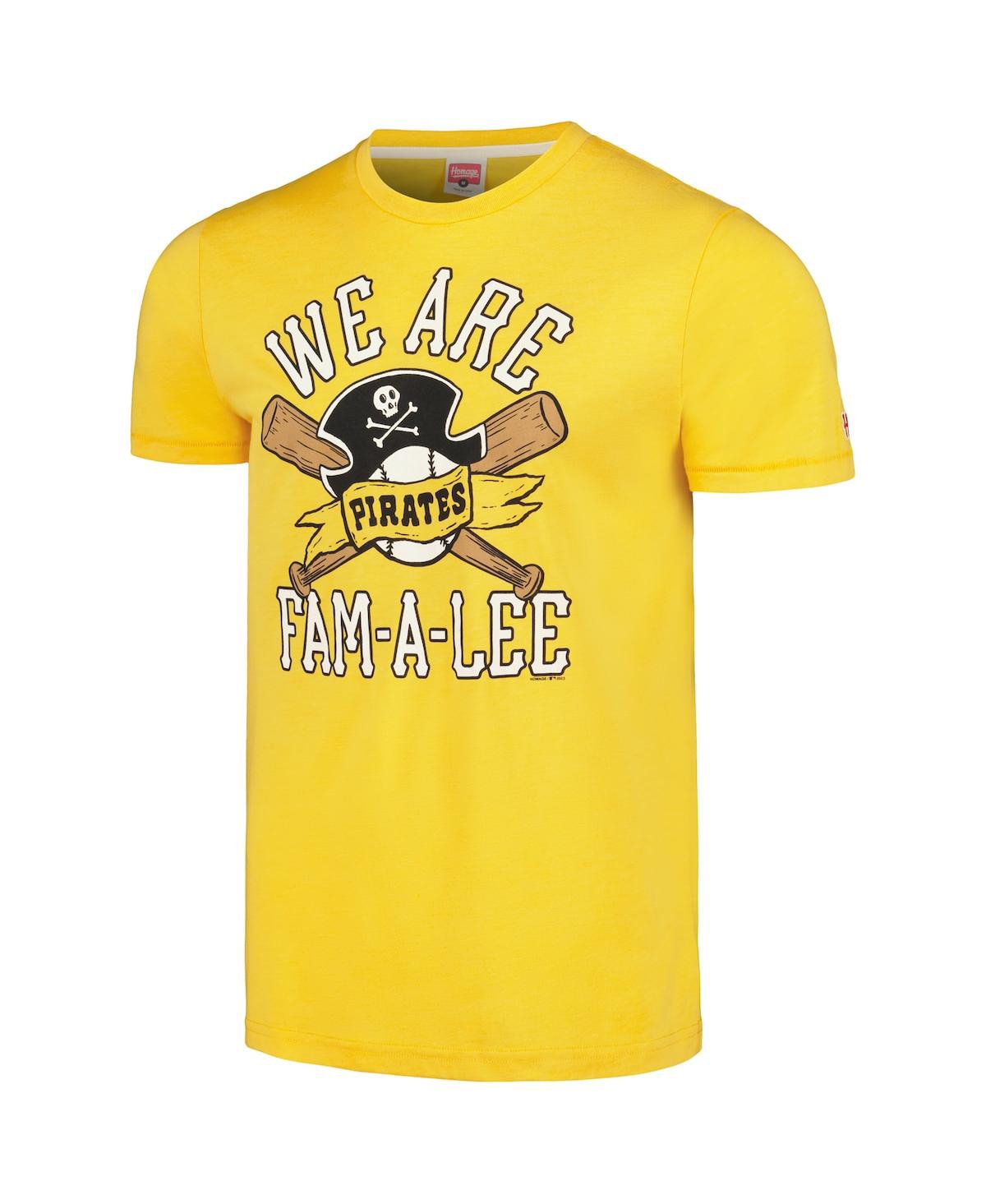 Shop Homage Men's  Gold Pittsburgh Pirates We Are Fam-a-lee Tri-blend T-shirt
