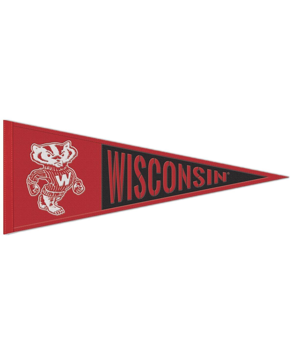 Wincraft Wisconsin Badgers 13" X 32" Retro Logo Pennant In Red,black