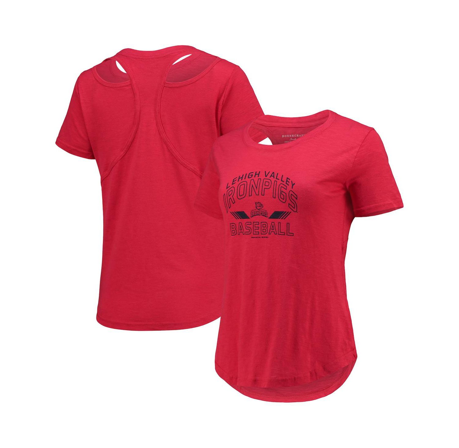 Women's Red Lehigh Valley IronPigs Cut It Out T-shirt