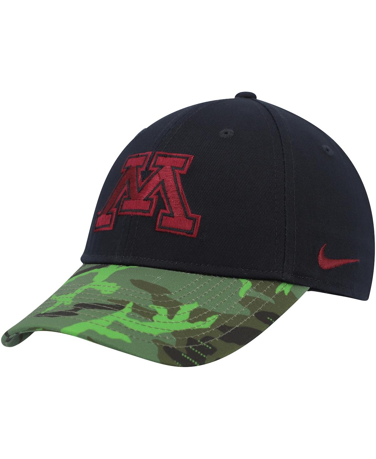 Nike Men's  Black, Camo Minnesota Golden Gophers Veterans Day 2tone Legacy91 Adjustable Hat In Black,camo