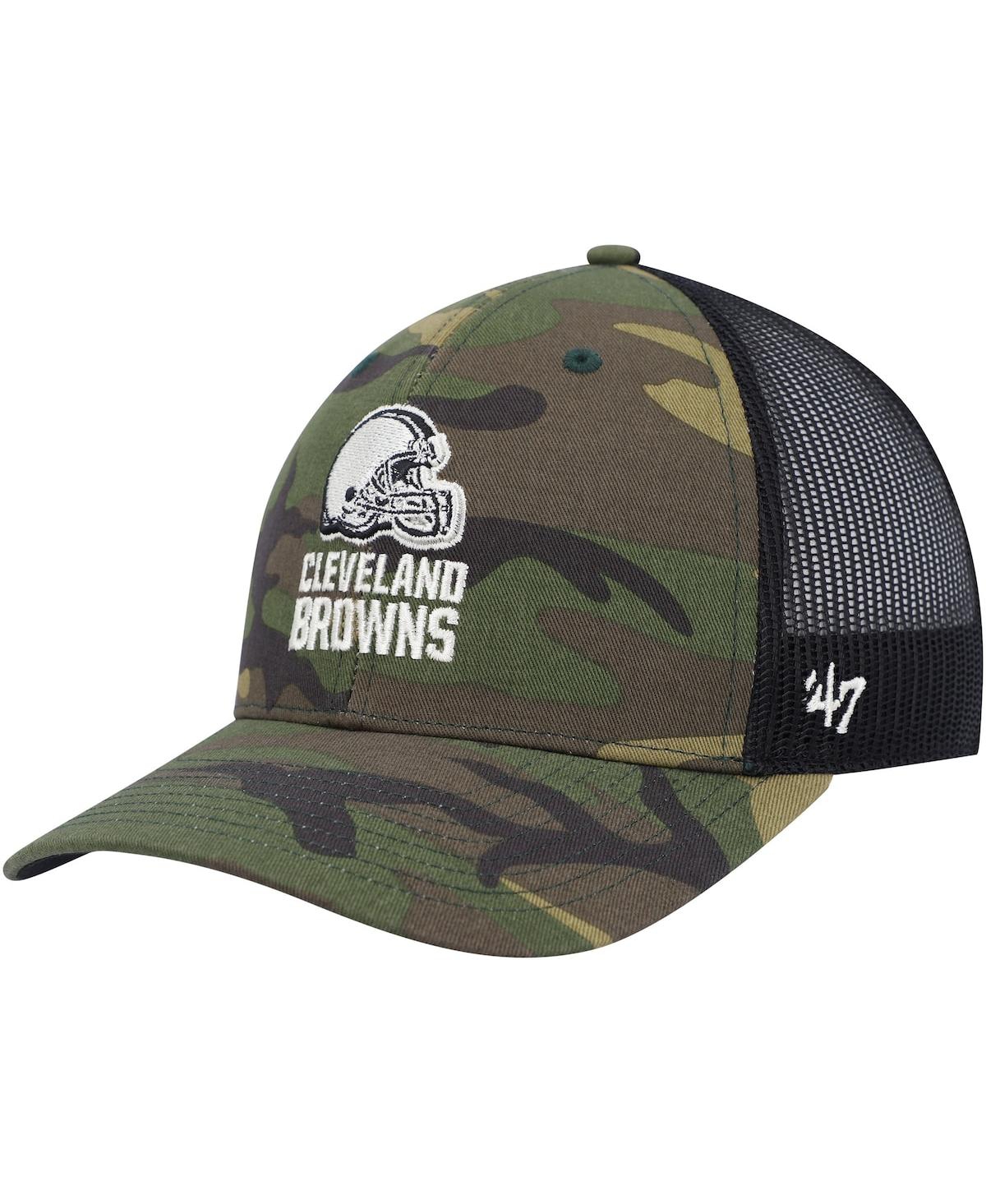 Men's '47 Brand Black Cleveland Browns Trucker Adjustable Hat - Black