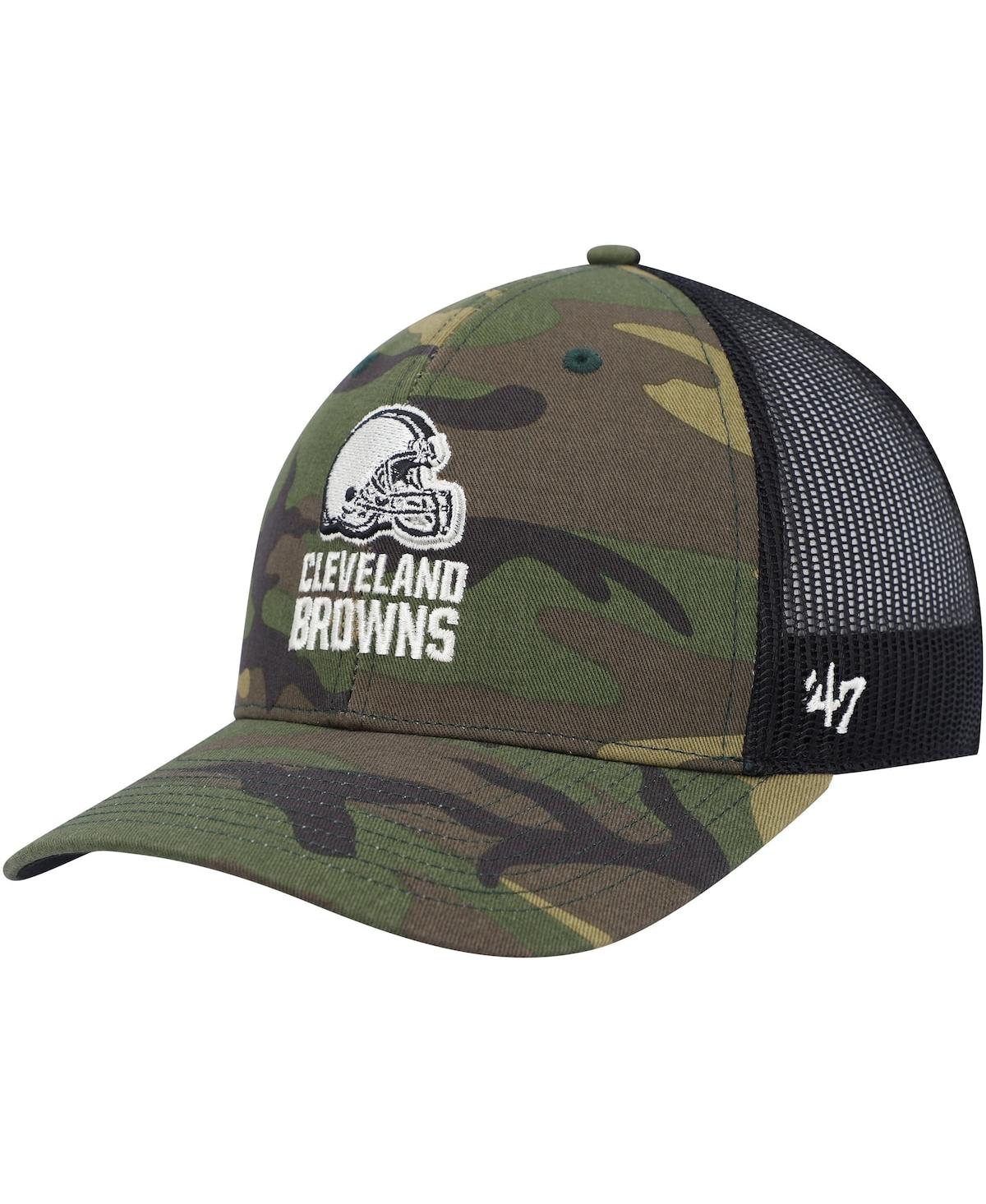 Shop 47 Brand Men's ' Camo, Black Cleveland Browns Trucker Adjustable Hat In Camo,black