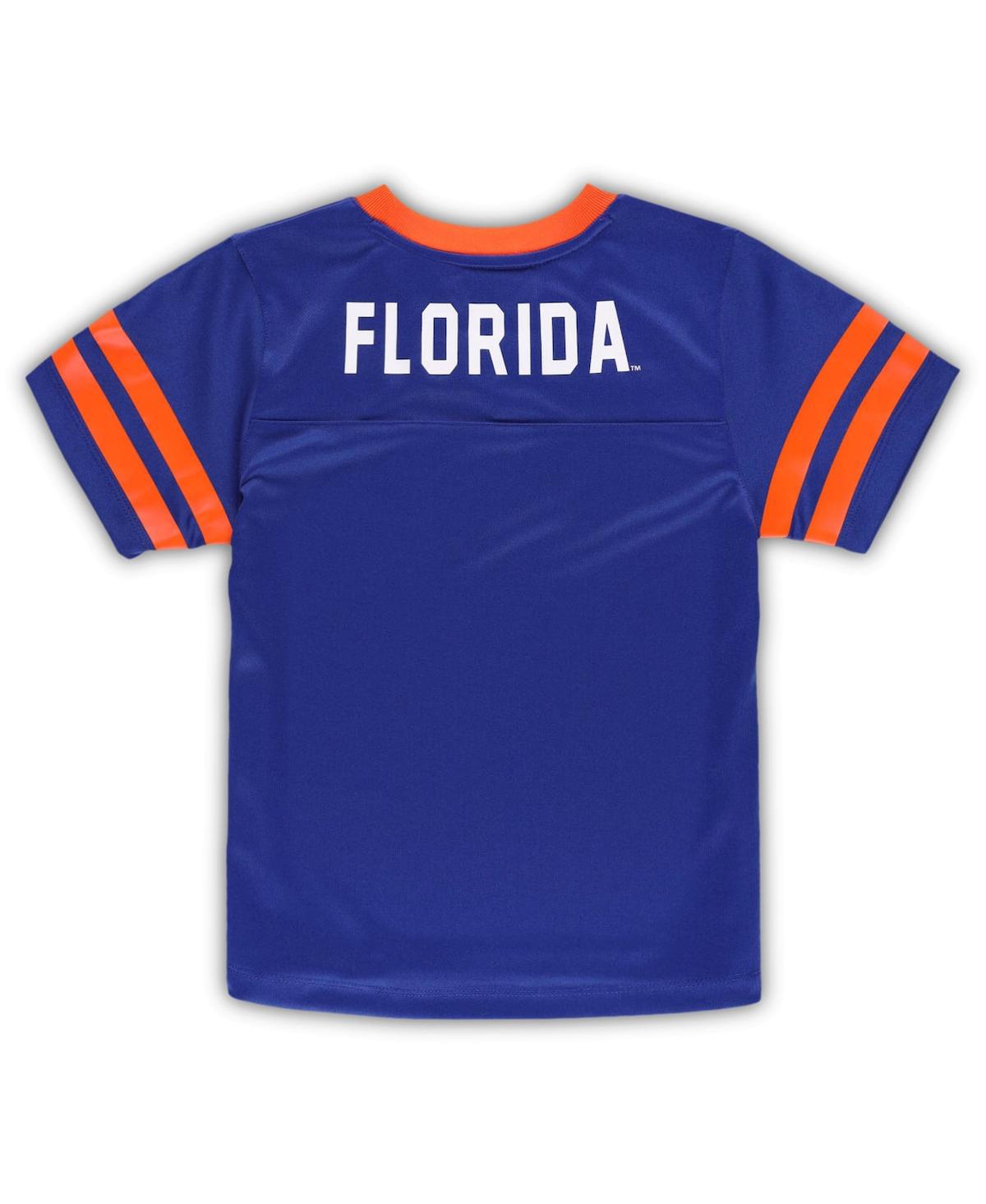 Outerstuff Toddler Boys And Girls Royal And Orange Florida Gators Red Zone Jersey And Pants Set In Royal,orange