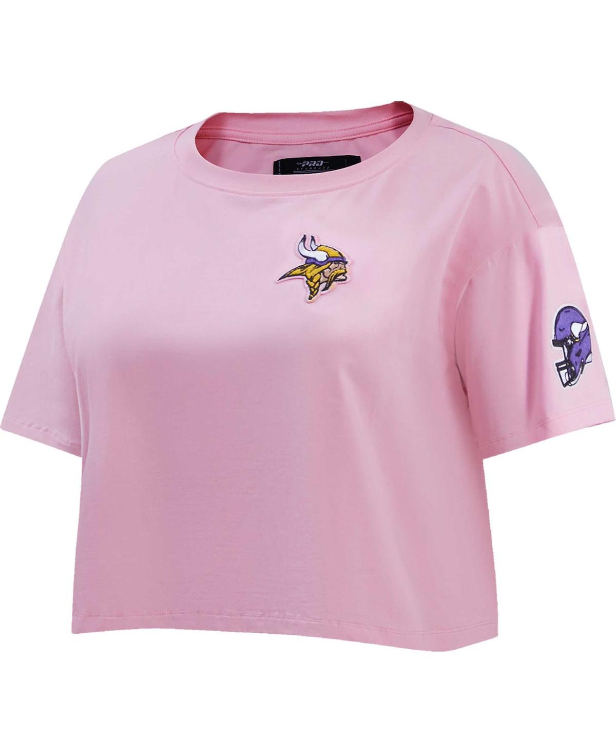 Shop Pro Standard Women's  Pink Minnesota Vikings Cropped Boxy T-shirt