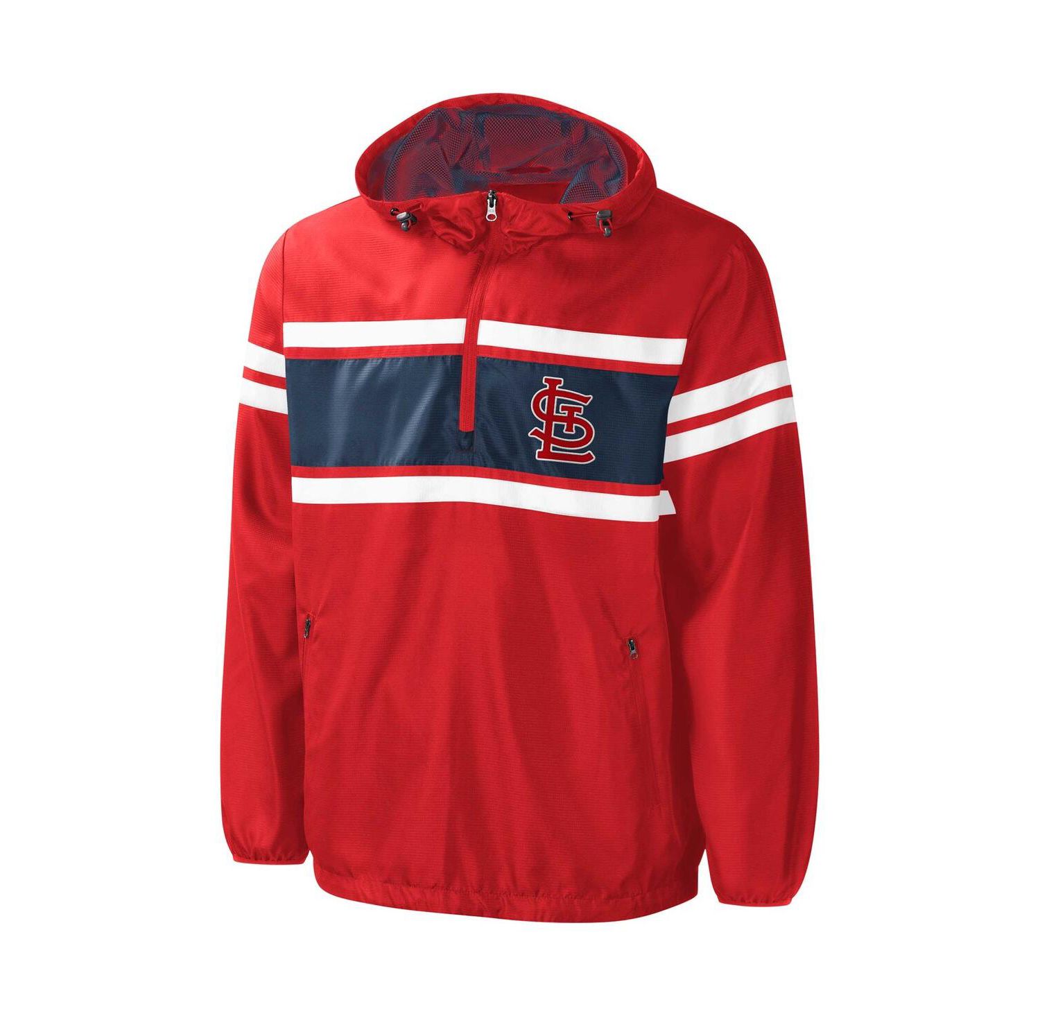 Men's Red St. Louis Cardinals Game Score Quarter-Zip Windbreaker