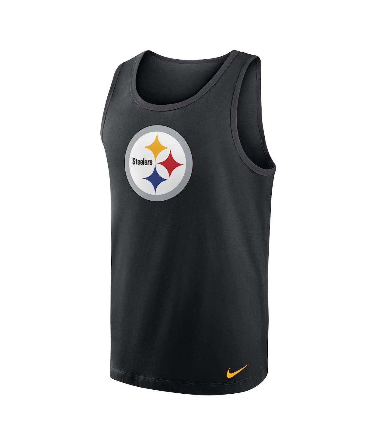 Shop Nike Men's  Black Pittsburgh Steelers Tri-blend Tank Top