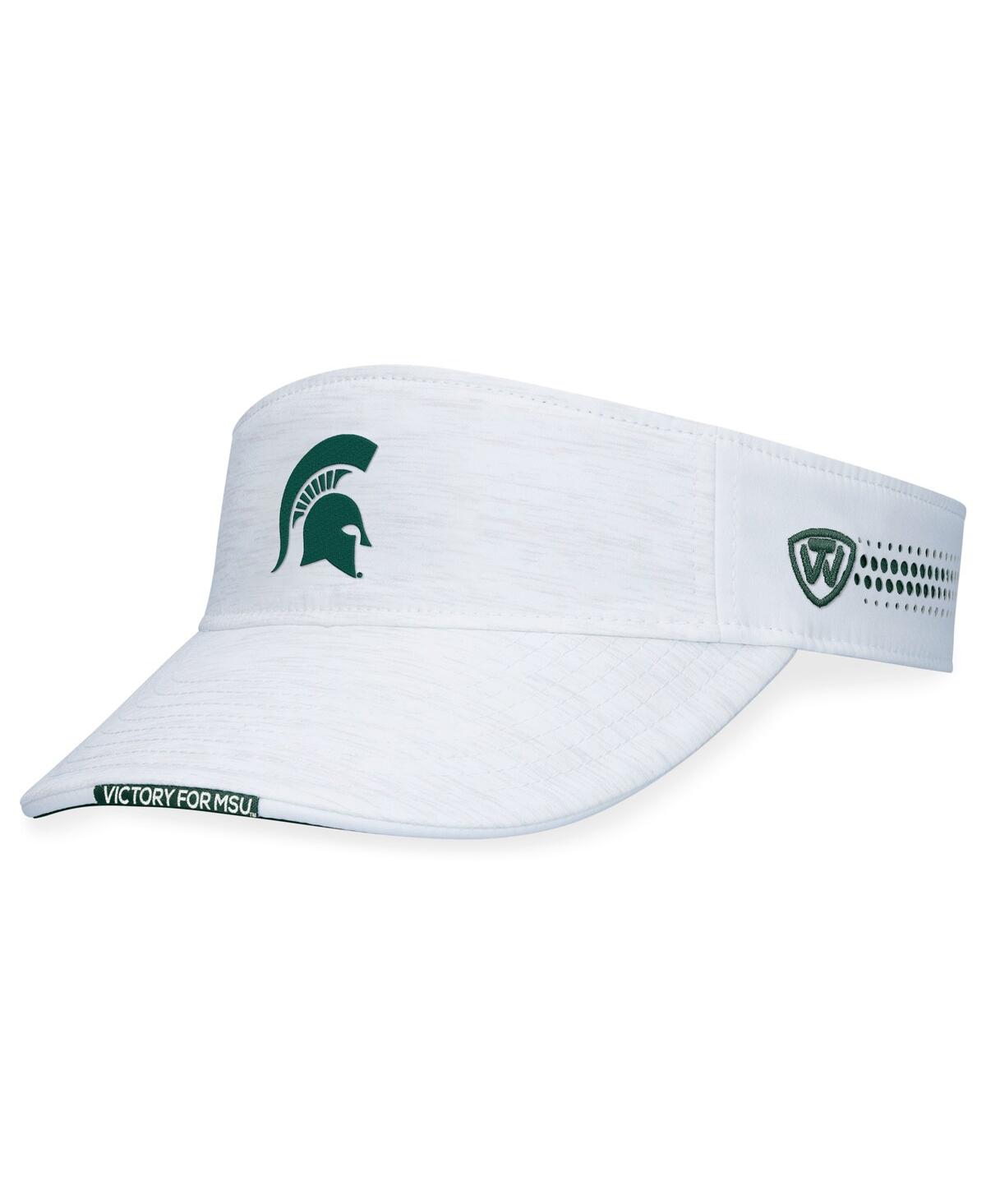 Men's Top of the World White Michigan State Spartans Flare Adjustable Visor - White