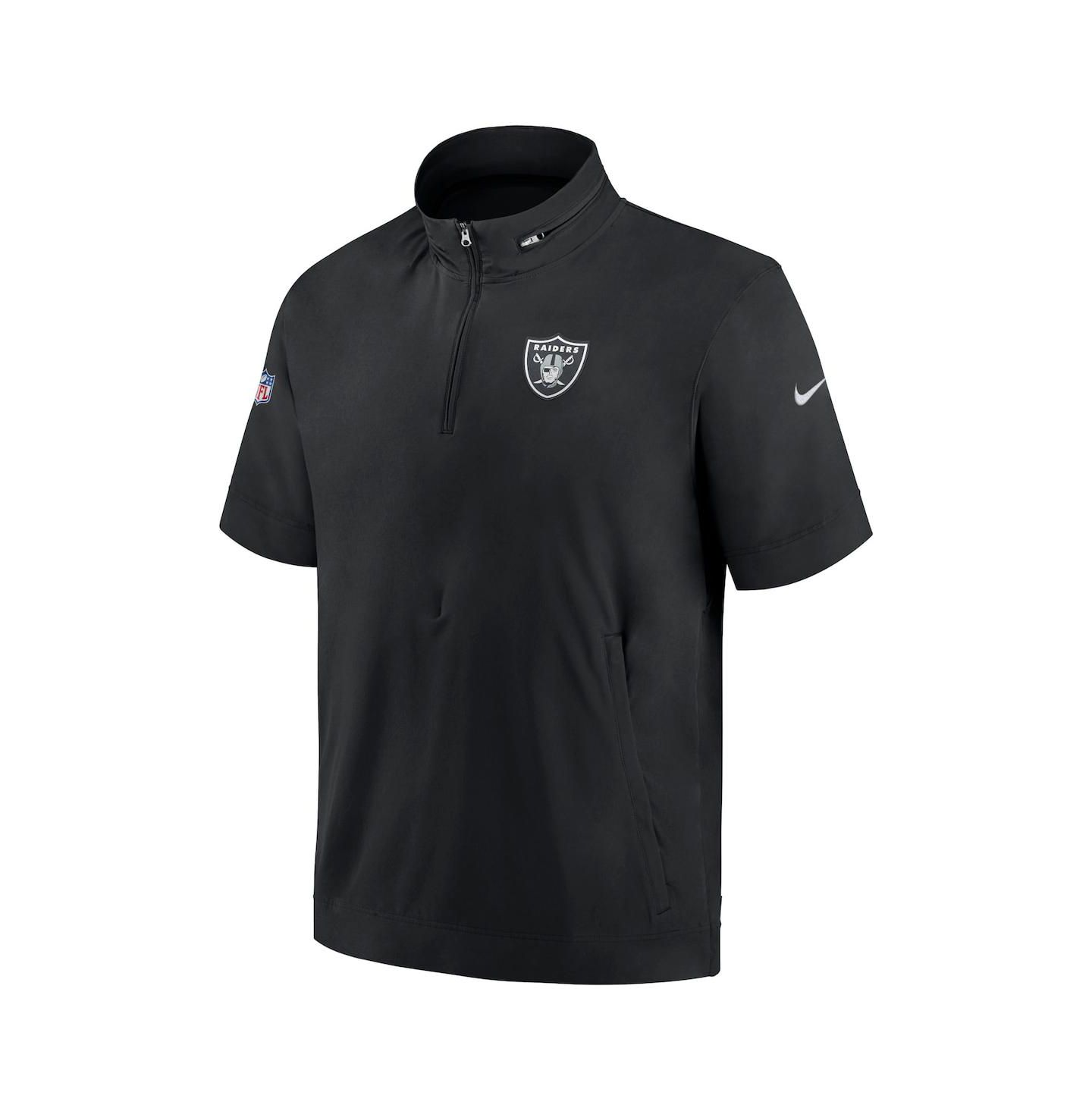 Мужская куртка Nike Black Las Vegas Raiders Sideline Coach Short Sleeve Quarter-Zip — фото 4