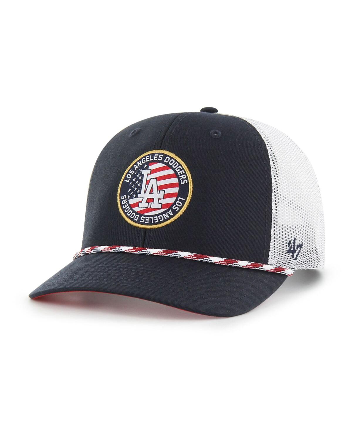 47 Brand Men's ' Navy, White Los Angeles Rams Union Patch Trucker Adjustable Hat In Navy