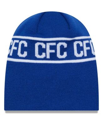 Men's Blue Chelsea Wordmark Skull Knit Hat