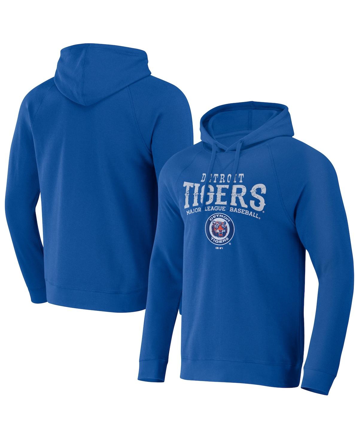 Shop Fanatics Men's Darius Rucker Collection By  Royal Detroit Tigers Waffle-knit Pullover Hoodie