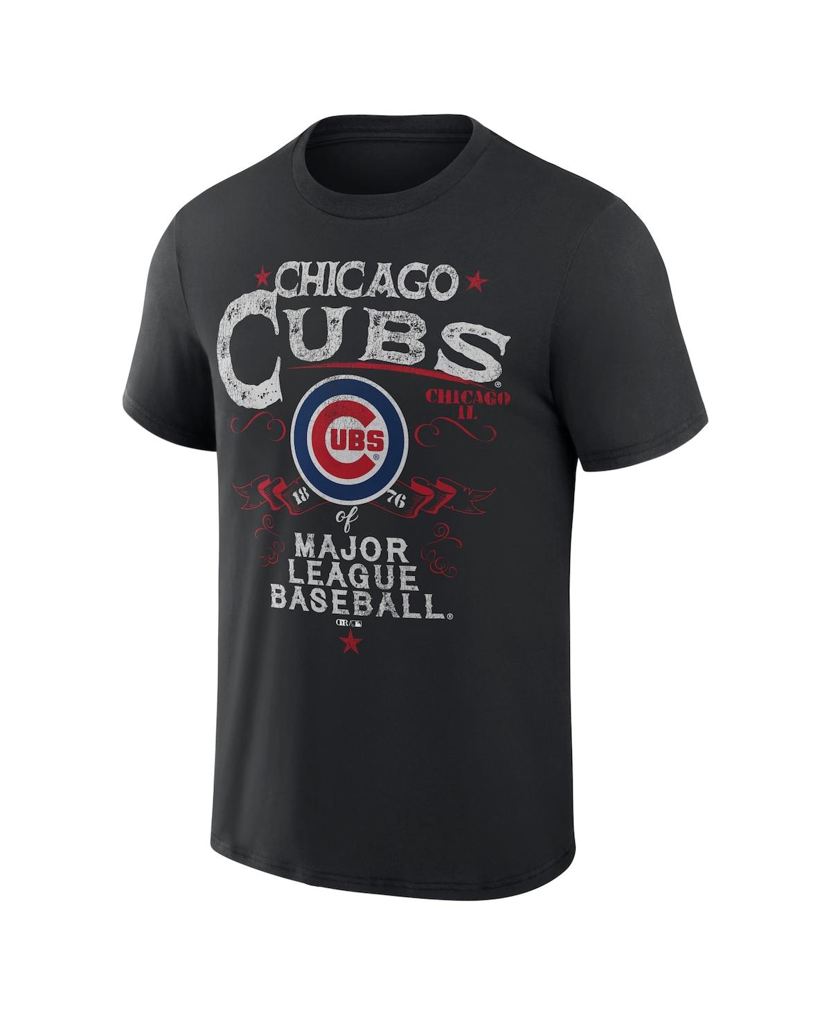 Fanatics Men's Darius Rucker Collection By  Black Chicago Cubs Beach Splatter T-shirt In Black