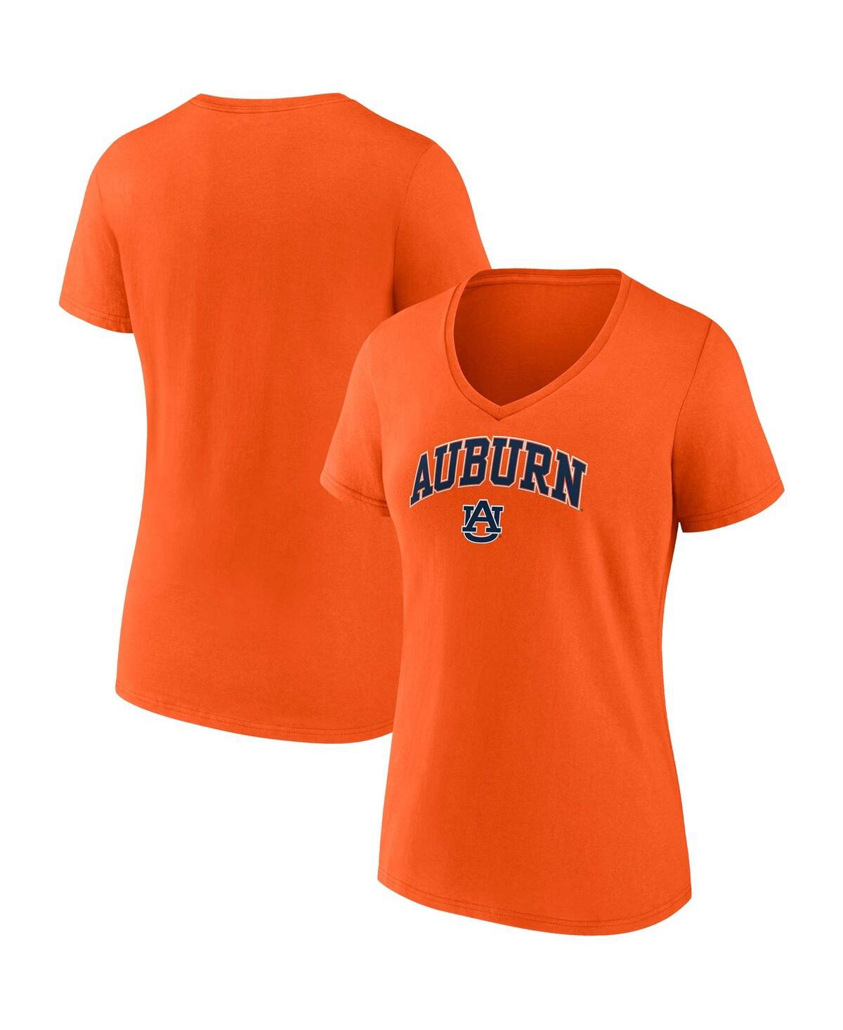 Fanatics Women's  Orange Auburn Tigers Evergreen Campus V-neck T-shirt