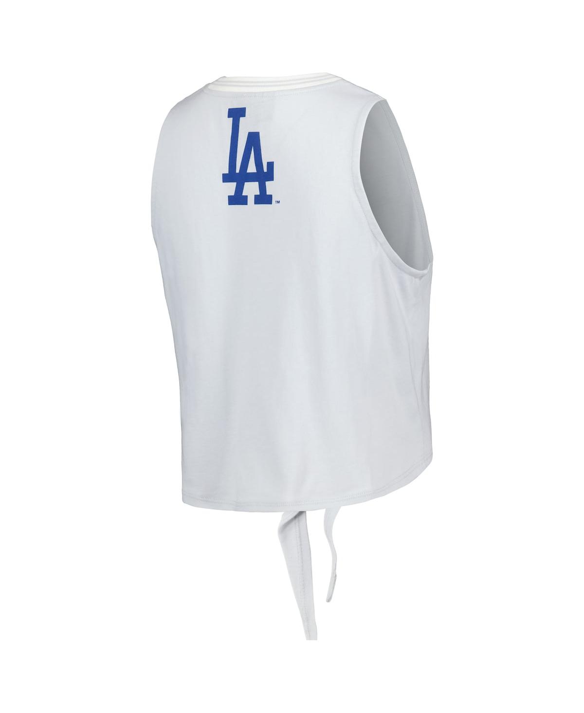 Shop The Wild Collective Women's  Gray Los Angeles Dodgers Twisted Tie Front Tank Top