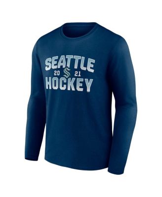 Men's Deep Sea Blue Seattle Kraken Skate Or Die Long Sleeve T-shirt
