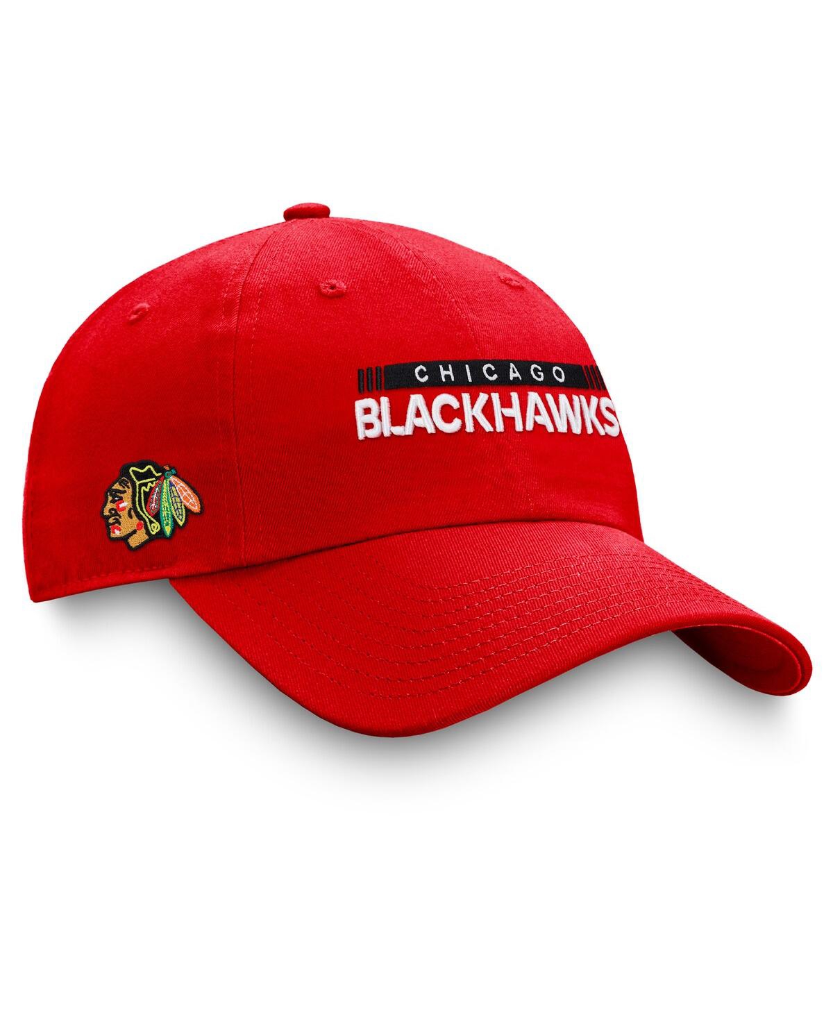 Fanatics Men's  Red Chicago Blackhawks Authentic Pro Rink Adjustable Hat