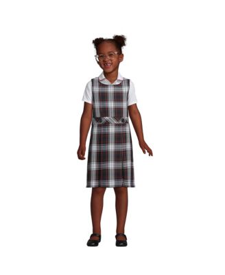 School Uniform Girls Plaid Jumper Top of Knee