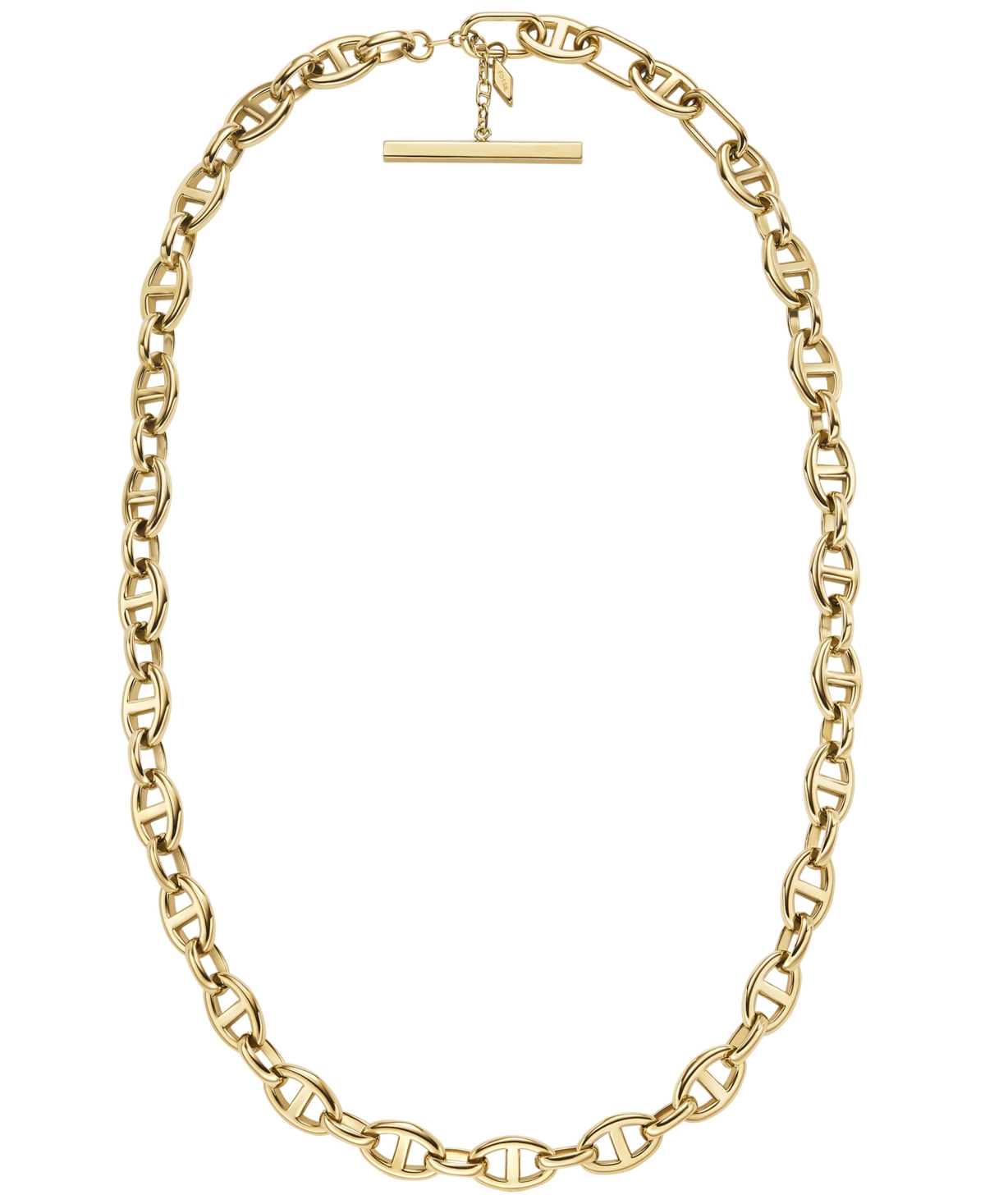 Fossil Heritage D-link Gold-tone Stainless Steel Anchor Chain Necklace