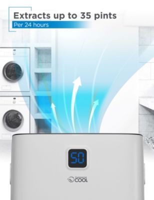 35 Pint Dehumidifier with Adjustable Humidistat, Portable, Home & Kitchen, Basement Use, 3000 Sq. Ft.