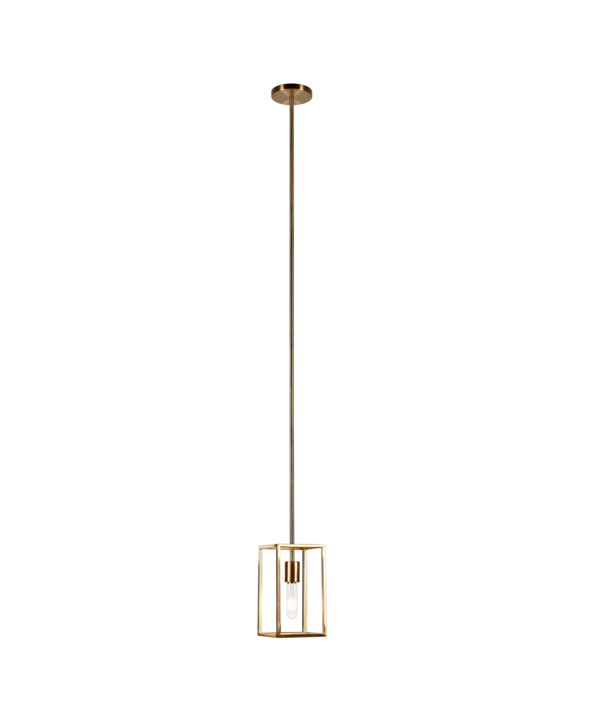 Hudson & Canal Cuadro 6" Metal No Shade Wide Open-framed Pendant In Brass