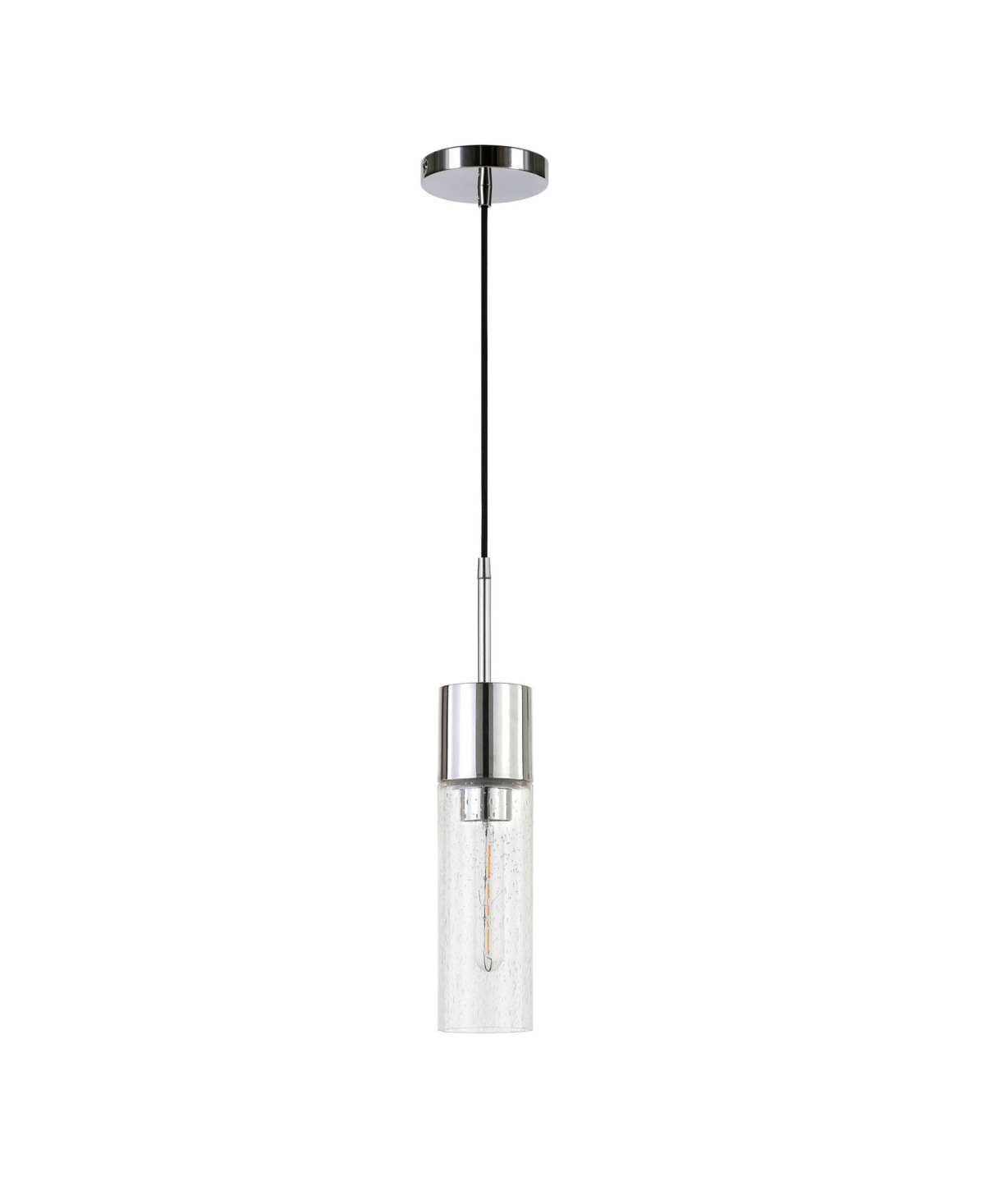 Hudson & Canal Lance 3.5" Glass Shade Wide Pendant In Polished Nickel