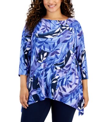 JM Collection Plus Size 3 4 Sleeve Swing Top Created for Macy s Macy s