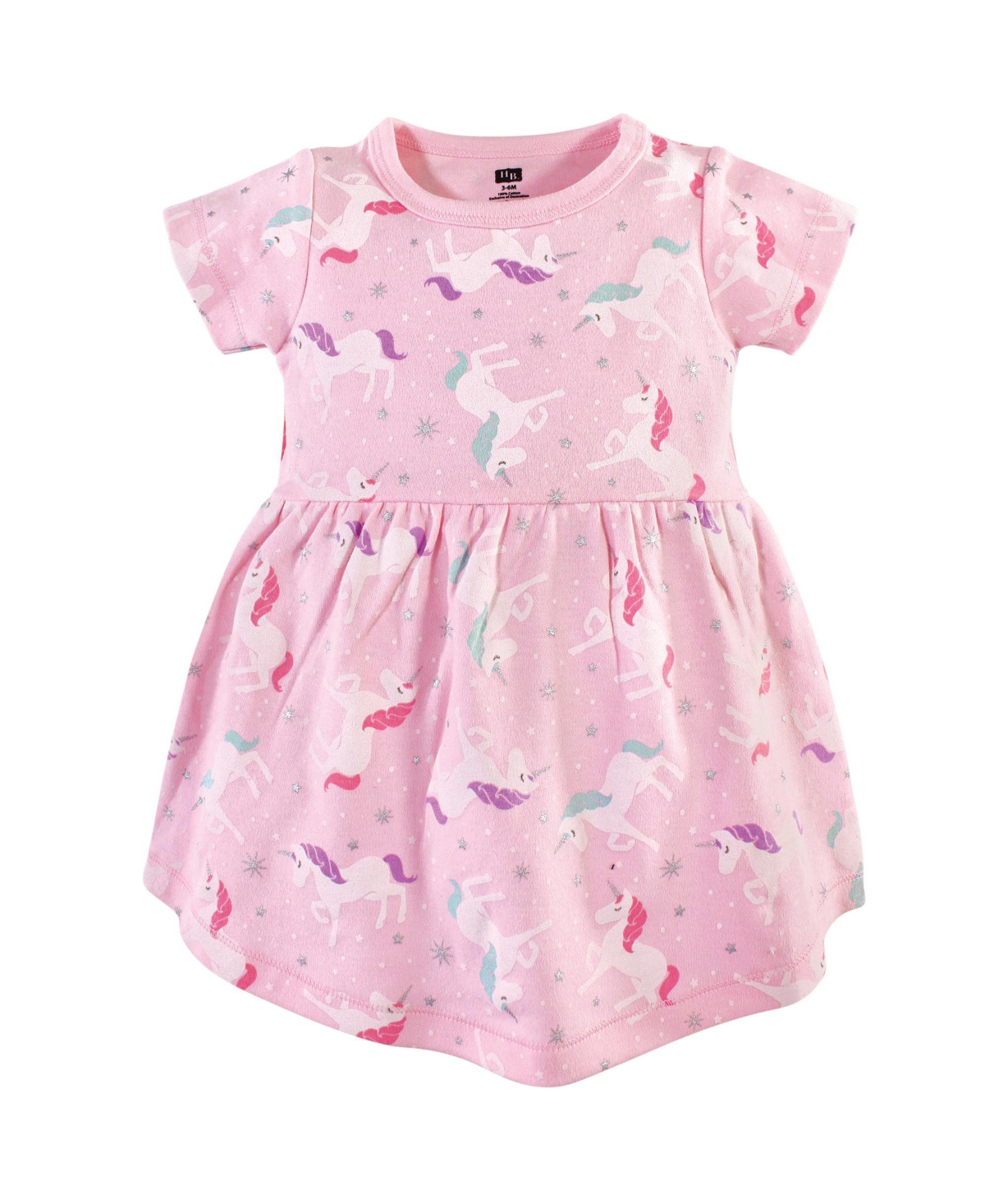 Hudson Baby Baby Girls Cotton Short-Sleeve Dresses 2pk, Magical Unicorn