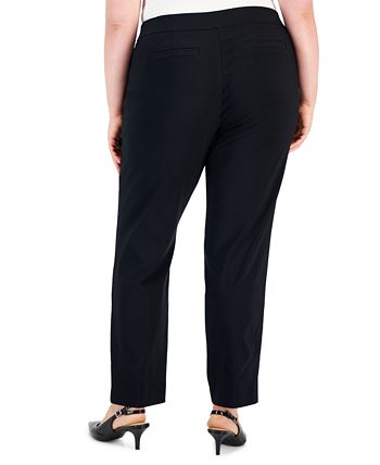 JM Collection Plus Size High Rise Pull-On Straight Leg Pants, Created for  Macy's - Macy's