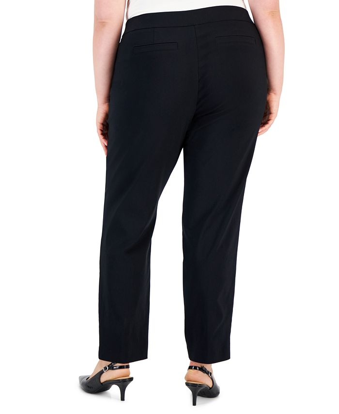 JM Collection Plus Size High Rise Pull-On Straight Leg Pants, Created ...