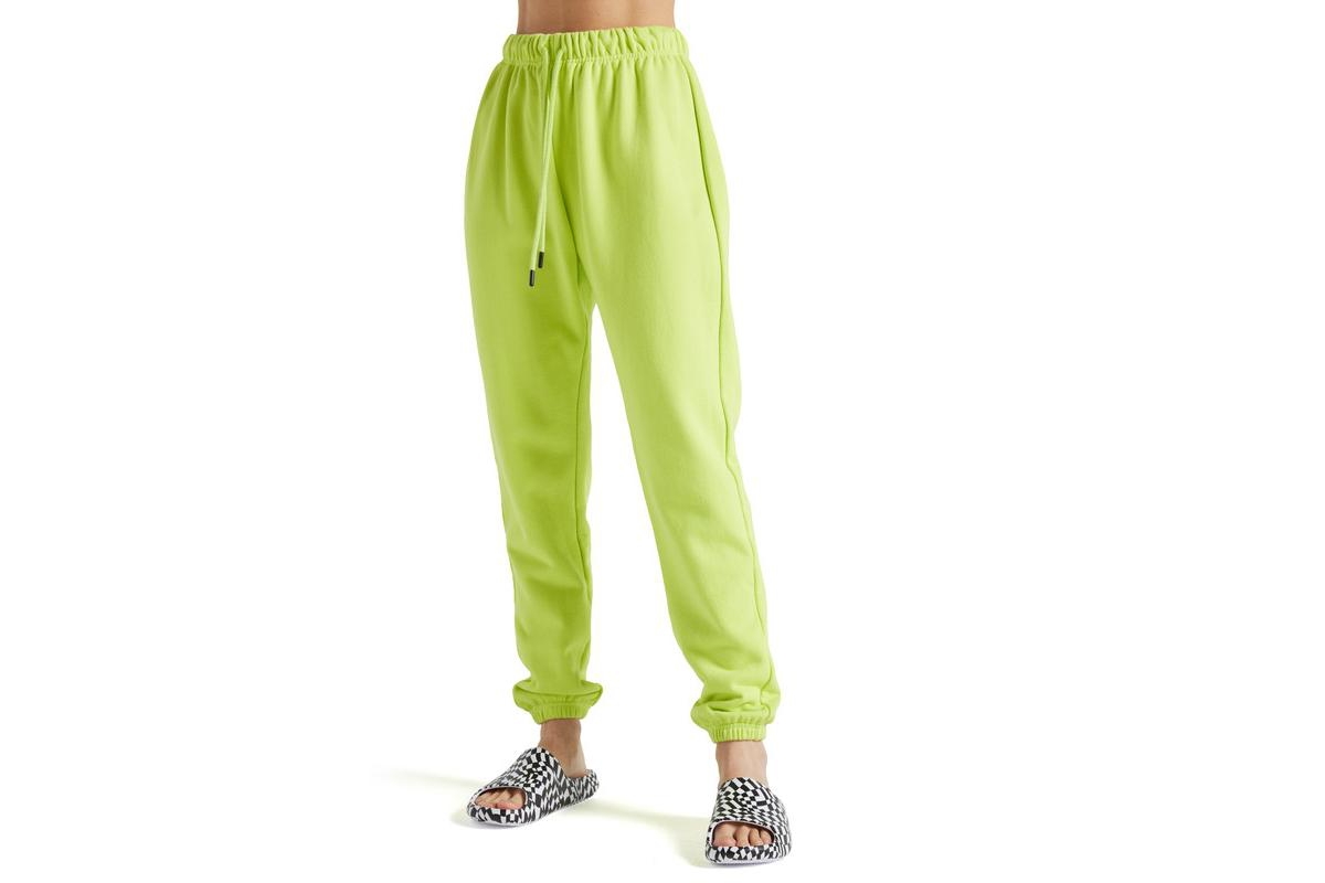 Women'S French Terry Joggers - Lime punch