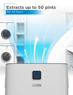 Dehumidifier, 50 Pint Dehumidifier with Adjustable Humidistat,White