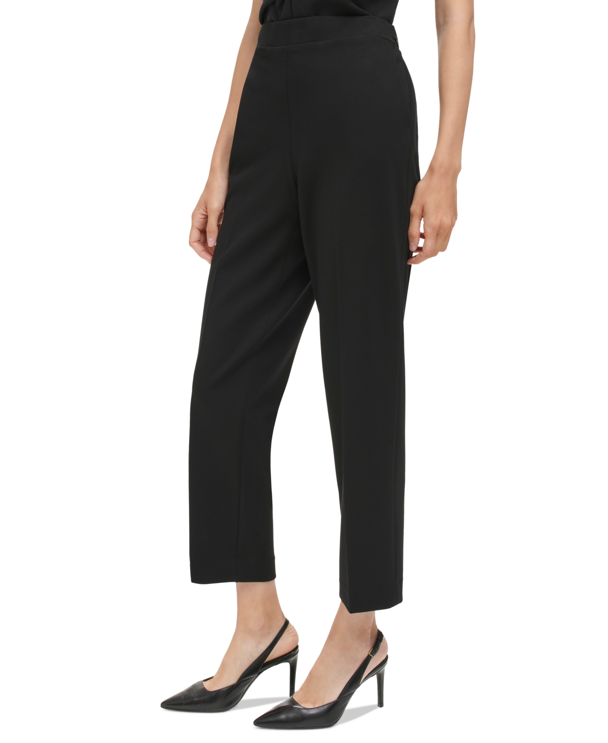 Calvin Klein Women's Elastic-Back Ankle Pants