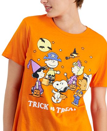 Juniors\' Halloween Love Or Tribe Treat Trick - Peanuts Graphic T-Shirt Macy\'s