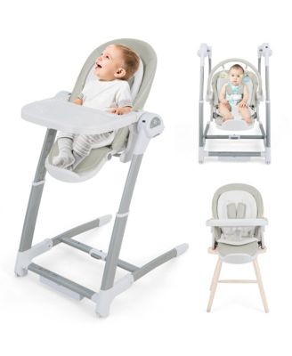 Costway Baby 3-in-1 Swing High Chair with 8 Adjustable Heights Music Box - Grey 229$