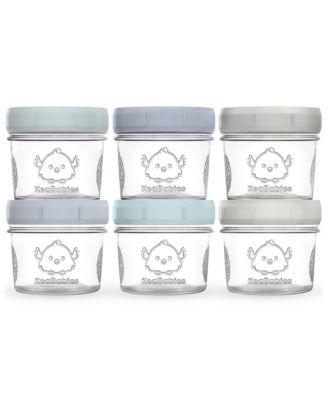 6pk Prep Baby Food Storage Containers, 4 oz Leak-Proof, BPA Free Glass Baby Food Jars for Feeding