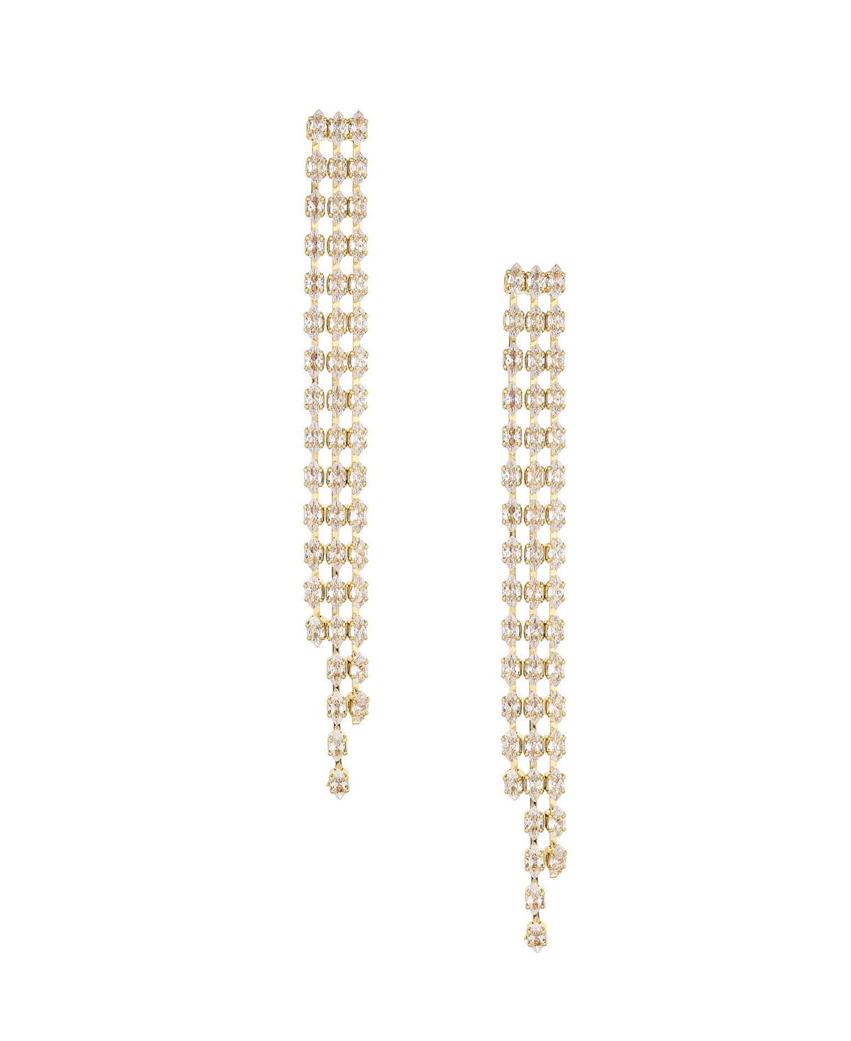Ettika Fan Out Crystal 18k Gold Plated Dangle Earrings