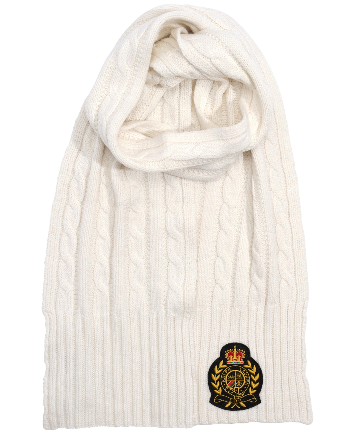 RALPH LAUREN PATCH CABLE SCARF