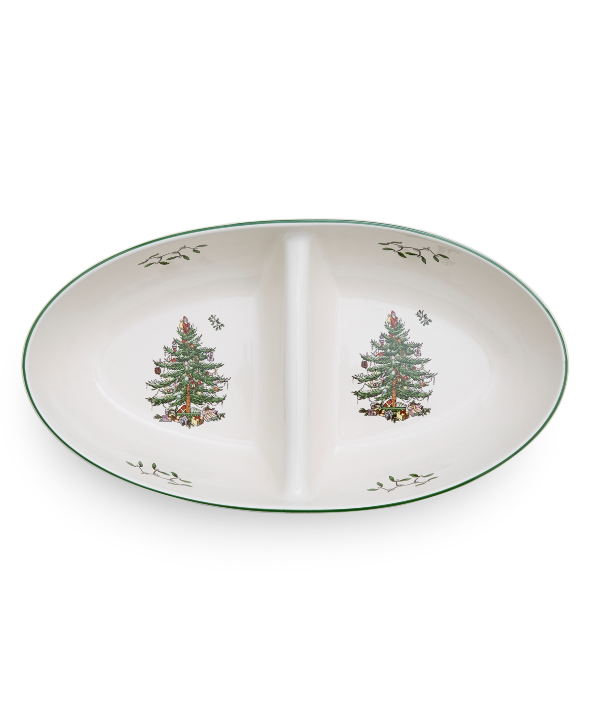 Shop Spode Christmas Tree Traditional Tree Large Divided Server In Green