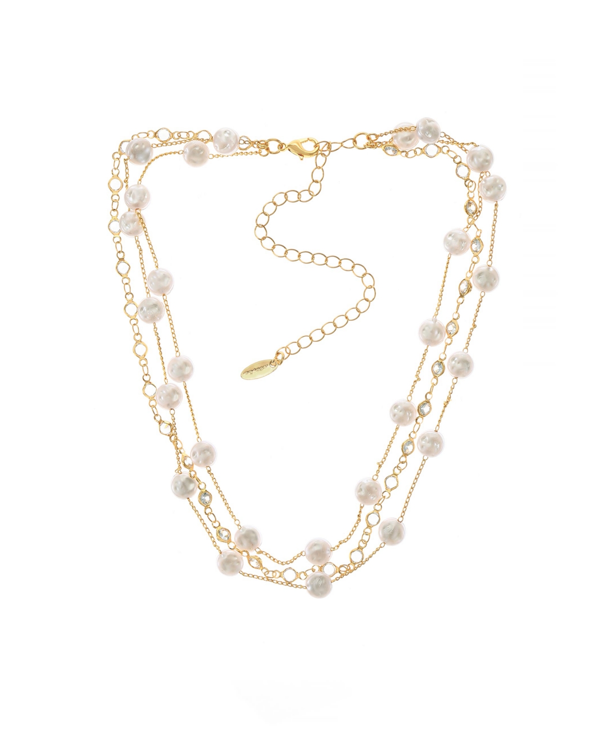 Dressed in Freshwater Pearls Layered 18K Gold Plated Necklace - Gold