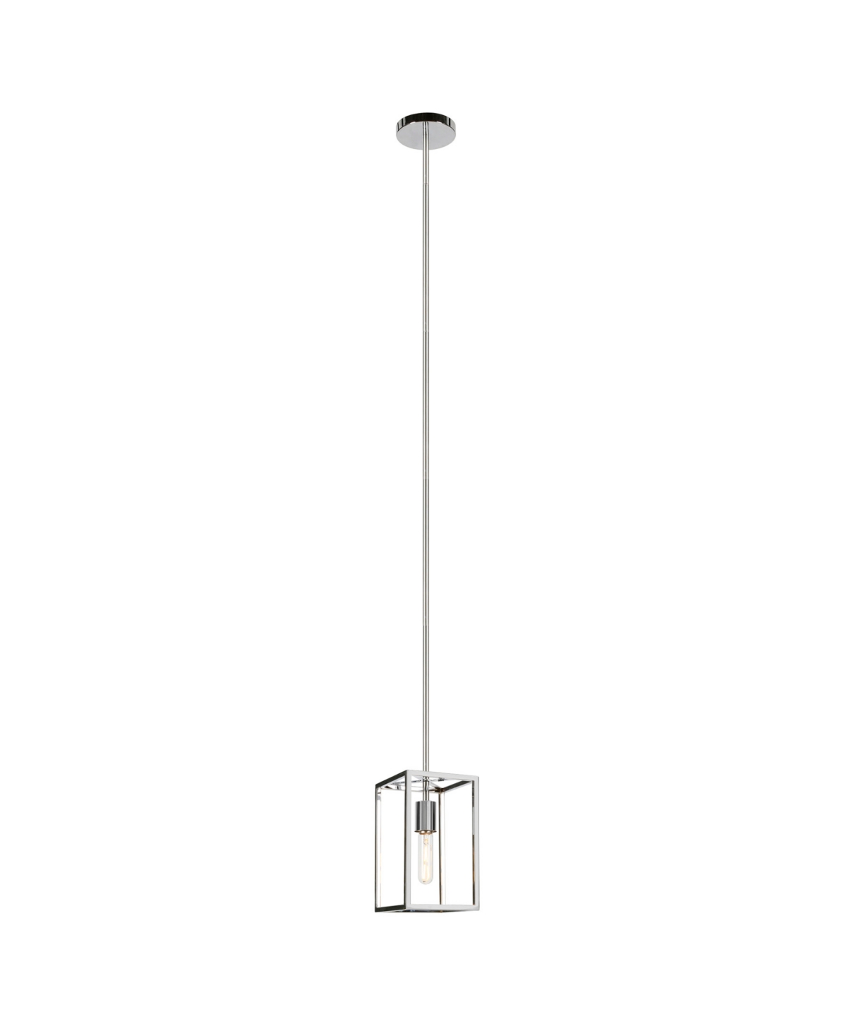 Hudson & Canal Cuadro 6" Metal No Shade Wide Open-framed Pendant In Nickel