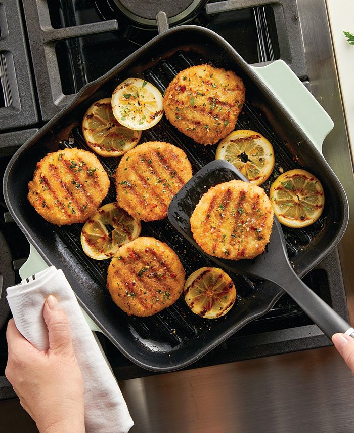 KitchenAid Enameled Cast Iron, 11" Square Grill Roasting Pan Macy's