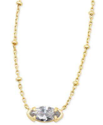 Kendra Scott - 14K Gold-Plate Cubic Zirconia Bead Detail Pendant Necklace, 15" + 4" extender