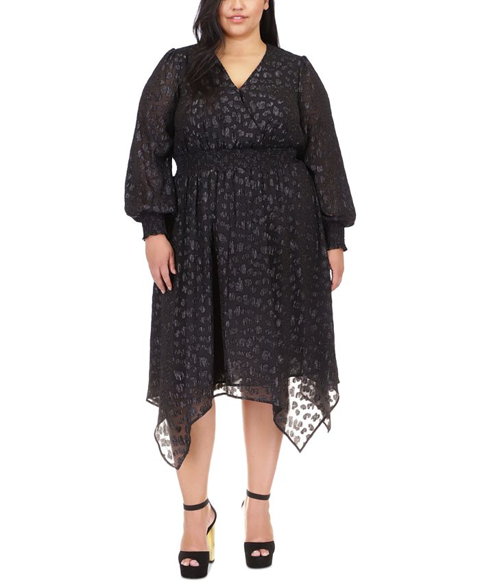 Michael Kors Plus Size Clip Handkerchief Hem Midi Dress Macy s