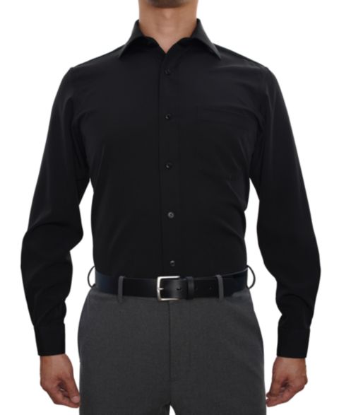 Мужская рубашка NOBLESON Men Classic-Fit Solid Color Dress Shirt, цвет: Чёрный