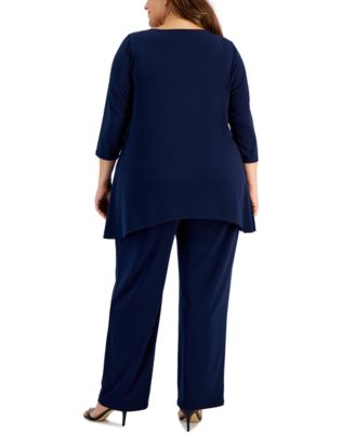 Plus and Petite Plus Size Wide-Leg Pull-On Pants