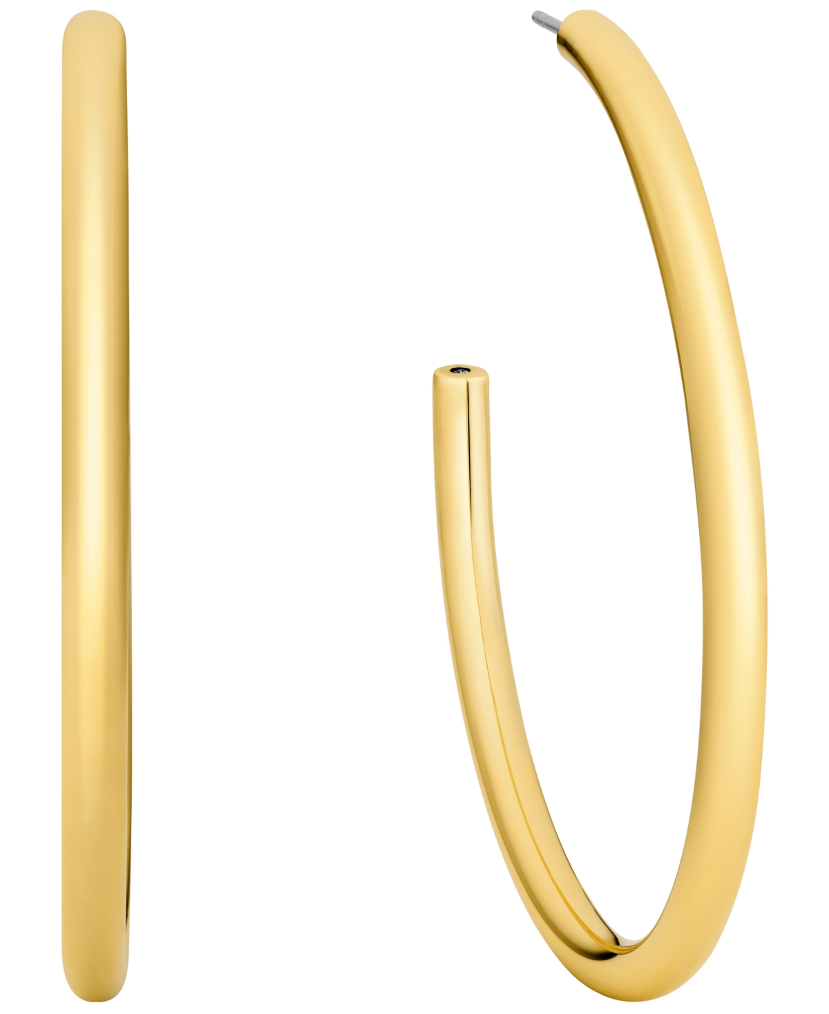 14K Gold Plated Large Thin Hoop Earrings - Gold