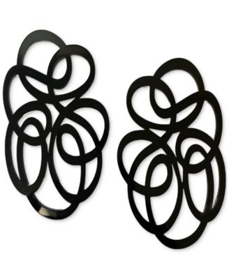 Swanky Designs Tatiana Swirl Drop Earrings - Black